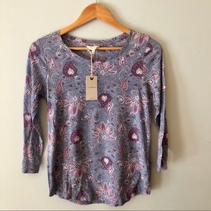 Lucky Brand 3/4 Sleeve Paisley Tee!